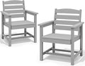 SERWALL Patio Dining Chair Set of 2, Light Gray by SERWALL