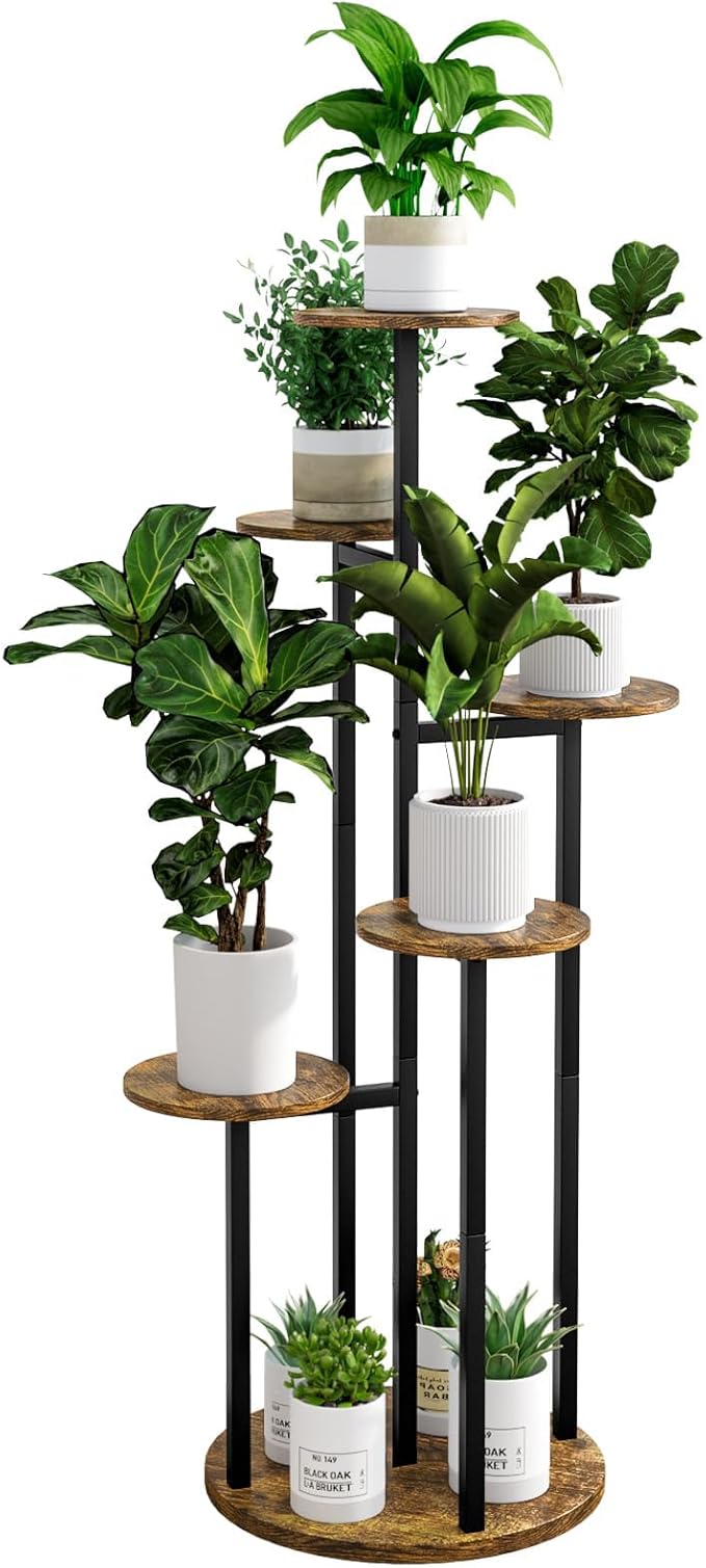 Plant Stand Indoor 6 Tier 9 Potted Multiple Flower Pot Holder by INGIORDAR
