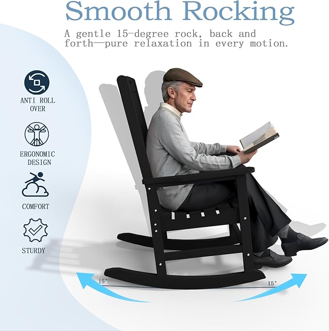 Oversized Rocking Chair Set of 2, Outdoor Rocking Chair - Image 10