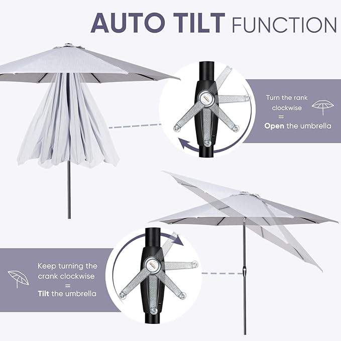 Tempera Patio Market Outdoor Table Umbrella - Image 2