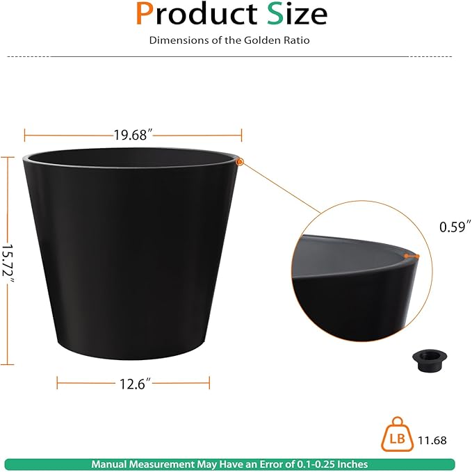 Wide Planters for Outdoor Plants, Extra Large Indoor Flower Pots for Garden - Image 2