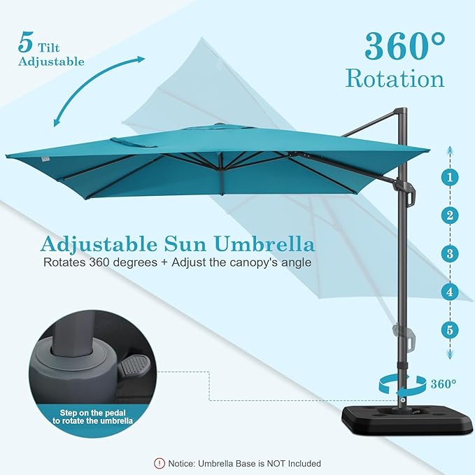 HOTEEL10x10ft Patio Umbrella Cantilever Umbrellas - Image 9