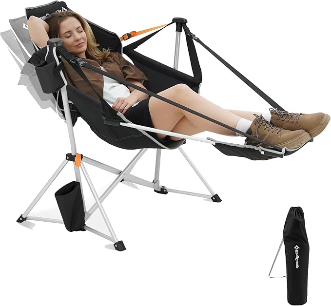 KingCamp Hammock Chair with Footrest – Heavy Duty Swinging Rocking Camping by KingCamp