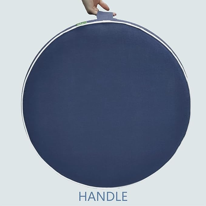LVTXIII Outdoor/Indoor Inflatable Ottoman, All Weather Water-Repellent Round - Image 4