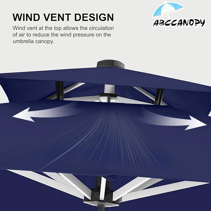 ABCCANOPY Patio Umbrella Cantilever Double Top Outdoor Offset Umbrella - Image 8