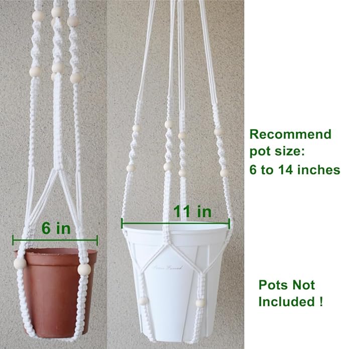 Macrame Plant Hanger Extra Long Indoor Plant Holder - Image 5