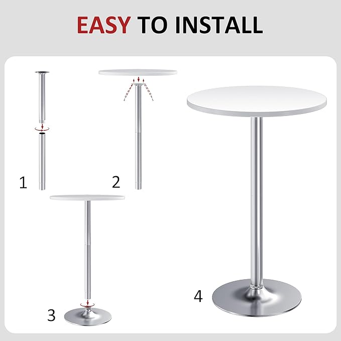 Furmax Bistro Pub Table Round Bar Height Cocktail Table - Image 4