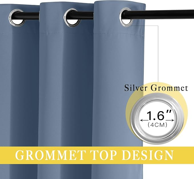 NICETOWN Sliding Door Curtain 108 inches Long, Grommet Blackout Patio Door - Image 2