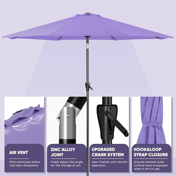 Tempera Patio Market Outdoor Table Umbrella - Image 4