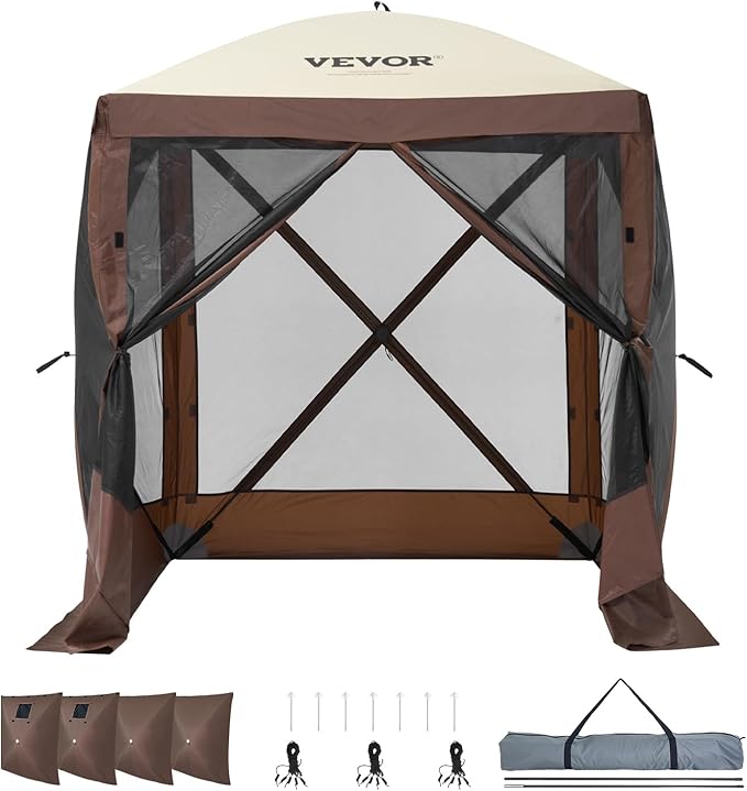 VEVOR Pop Up Gazebo Tent, Pop-Up Screen Tent 4 Sided Canopy Sun Shelter - Image 10