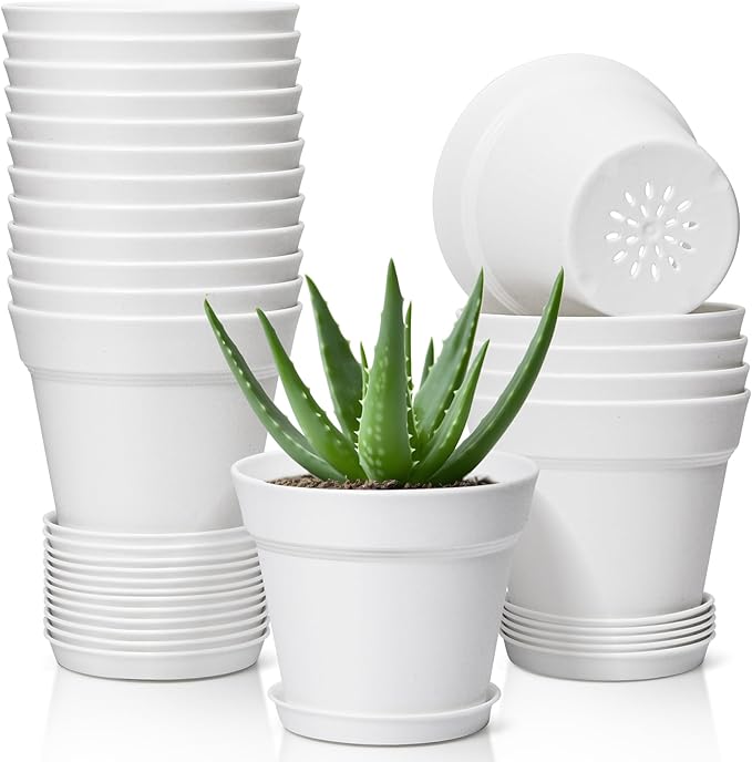 T4U Flower Pots 18-Pack, 5 Inch Plant Pot by T4U