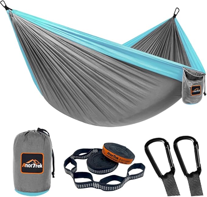Camping Hammock, Super Lightweight Portable Parachute Hammock by AnorTrek