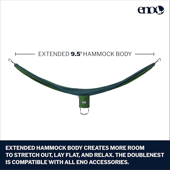 ENO, Eagles Nest Outfitters DoubleNest Lightweight Camping Hammock, 1 to 2 - Image 2