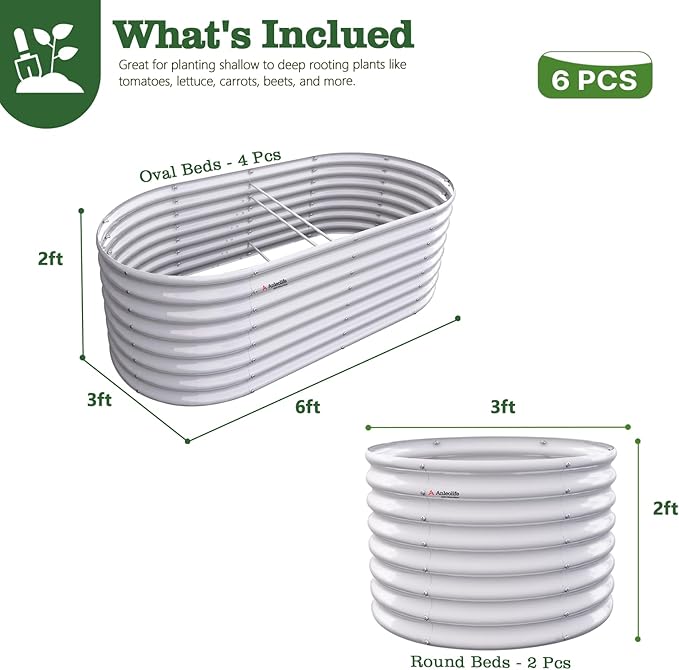 A ANLEOLIFE Set of 6 24 Inch Tall Antique White Raised Garden Beds Kit - Image 2