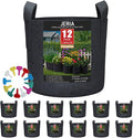 JERIA 12-Pack 5 Gallon Grow Bags, 300G Thickened Nonwoven Garden Pots, Heavy by JERIA