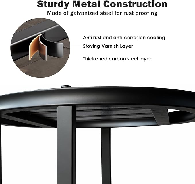 Plant Stand Indoor Outdoor, 13 Inch Round Metal Plant Stands Riser, Heavy Duty - Image 3