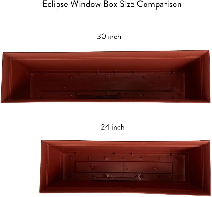 The HC Companies 30" Eclipse Plastic Window Box 7.76"x29.98"x6.57" in Clay Color - Image 5