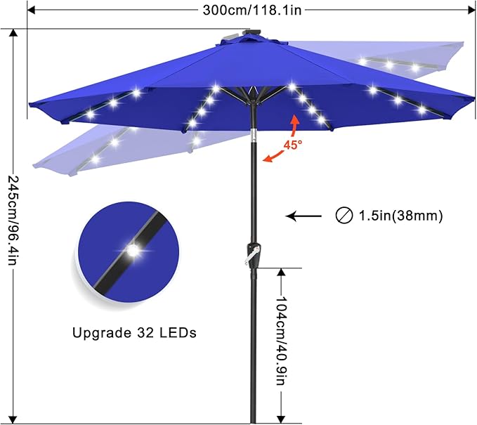 ABCCANOPY 10FT Durable Solar Led Patio Umbrellas - Image 4