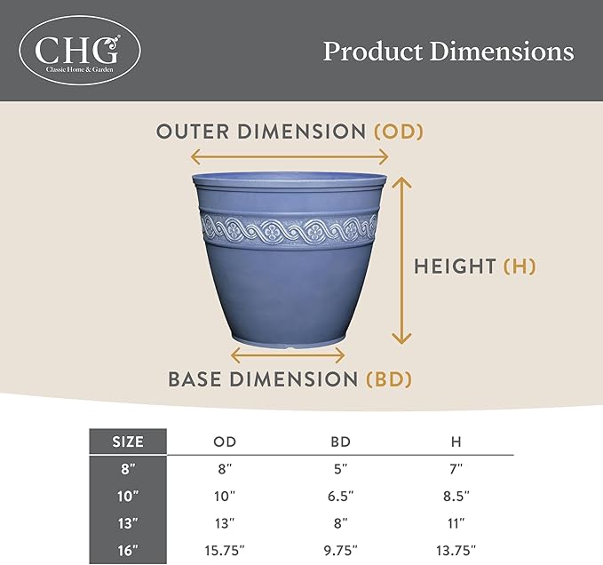 Classic Home and Garden Corinthian Resin Planter Pot - Image 5