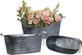 15 Inch Galvanized Planters for Outdoor Plants by vensovo