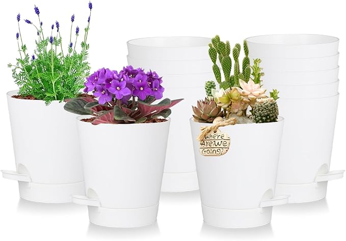 12 Pack 4 Inch Self Watering Plant Pots by zople