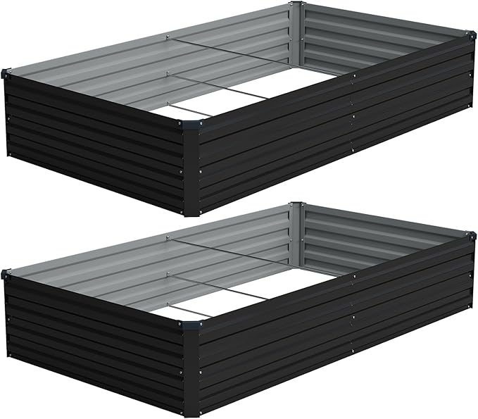 Vengarus 8x4x1FT Galvanized Raised Garden Bed Kit, Outdoor Metal Planter Box by Vengarus