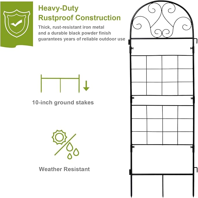 hogardeck 1PC 45x14 Inch Heavy Duty Metal Trellis - Image 4