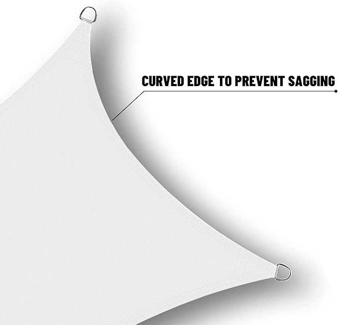 SUNNY GUARD Waterproof Sun Shade Sail 7'x8'x10.6' White Right Triangle UV Block - Image 5
