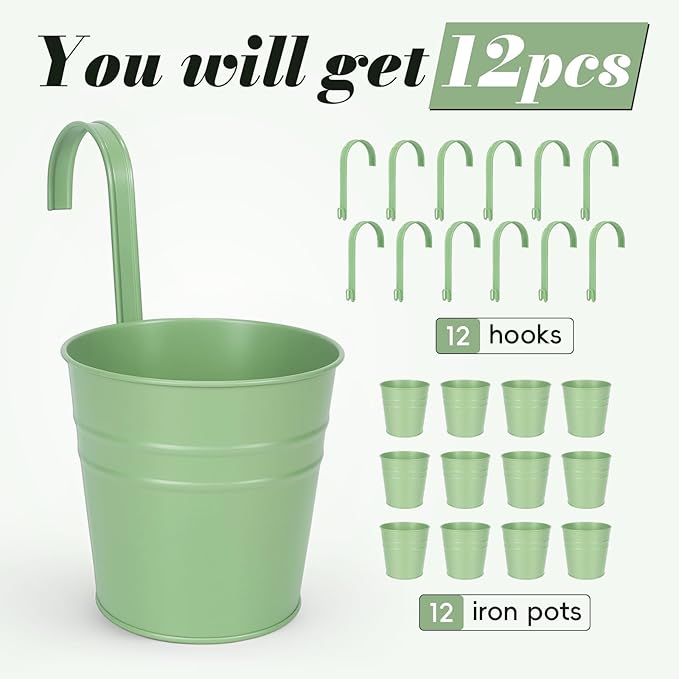 HowRU Hanging Flower Pots, Railing Planter Box - Image 4
