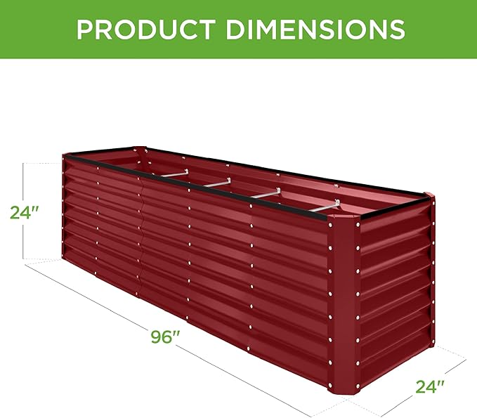 Best Choice Products 8x2x2ft Raised Outdoor Metal Garden Bed, Deep Root Box - Image 3