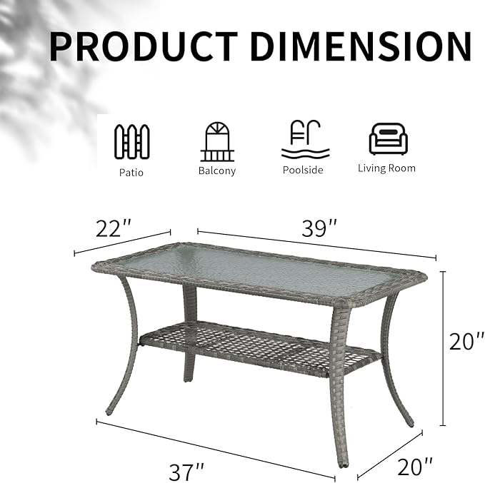 VINGLI Outdoor Coffee Table - Image 3