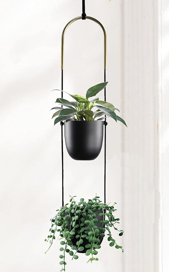 Modern Metal Hanging Planter for Indoor Outdoor Plants by ABETREE