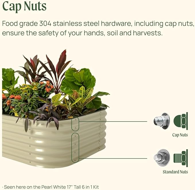 Vego garden 17" Tall 42" Round Raised Garden Bed Metal Raised Bed Planter Box - Image 7