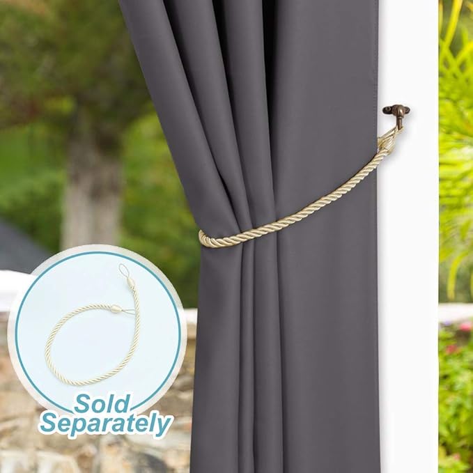 NICETOWN Outdoor Curtain for Patio Waterproof 100'' Width, Patio Privacy Panels - Image 7