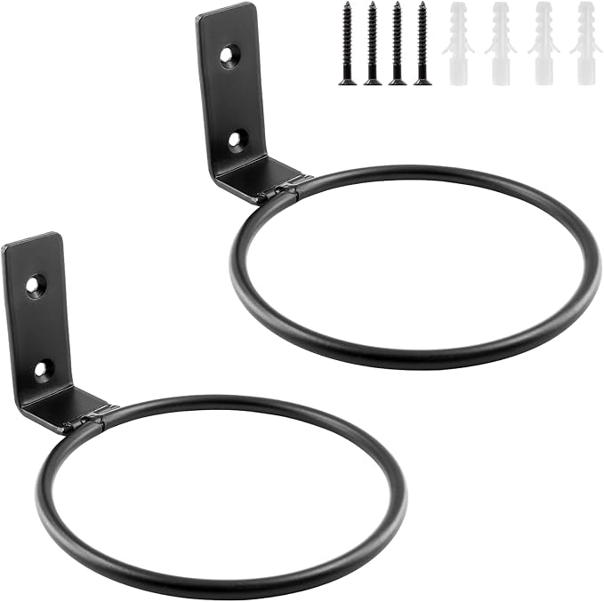 2-Pack 4 inch Flower Pot Holder Ring, Wall Mounted Metal Planter Hanger by Jiozermi