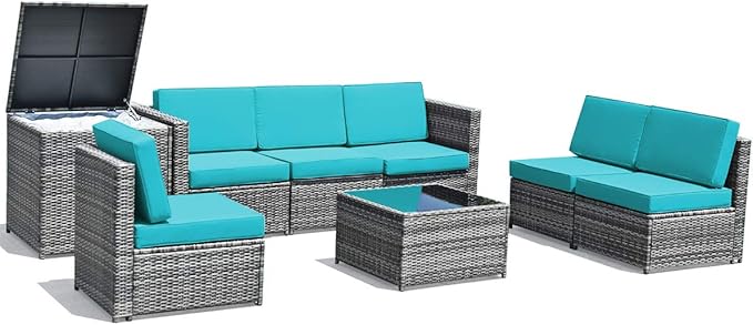 Tangkula 8 Pieces Wicker Patio Furniture Set - Image 8