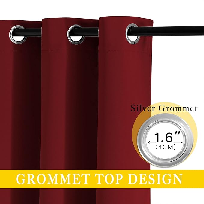 NICETOWN Glass Door Curtains for Window, Wide Thermal Curtain Panels, Sliding - Image 2
