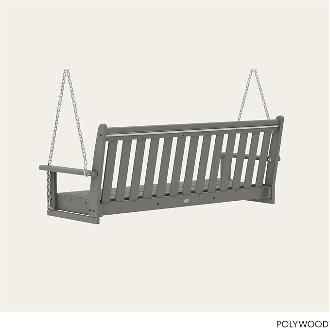 POLYWOOD GNS60GY Vineyard 60" Swing, Slate Grey - Image 4