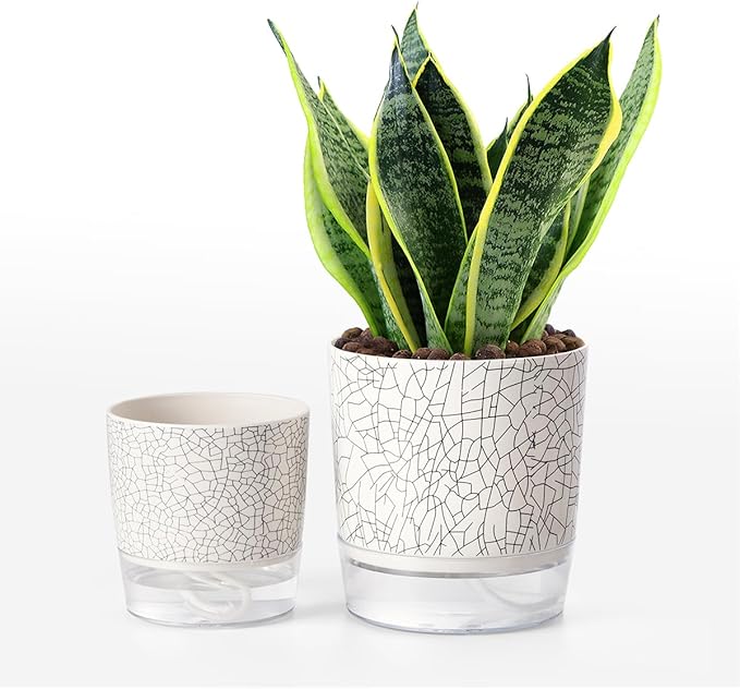 Self Watering Pots for Indoor Plants, Flower Pots, Self Watering Plant Pot-2pcs by Etvski