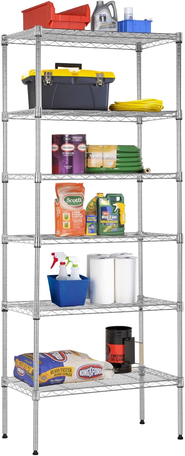 BestOffice Adjustable Wire Shelving Storage Shelves Heavy Duty Shelving Unit by BestOffice