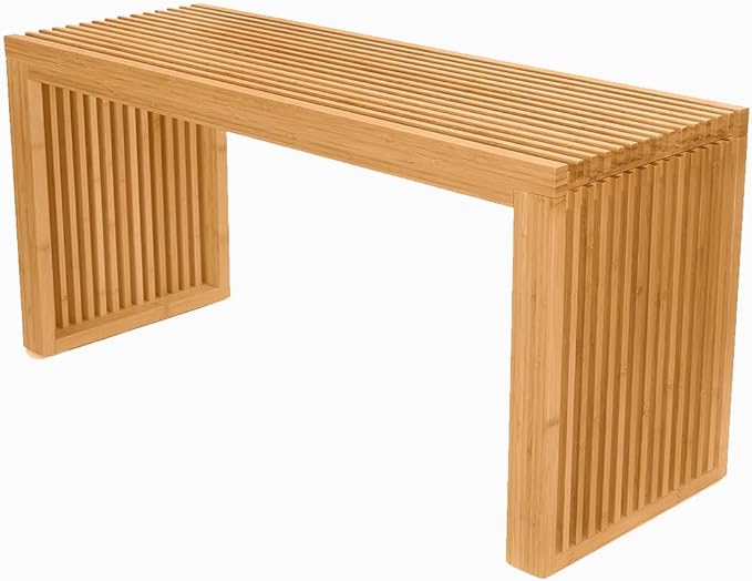 Bamboo Dining Bench, 35 inch Farmhouse Decor Indoor Kitchen Table Bench by HEALTHYYOU
