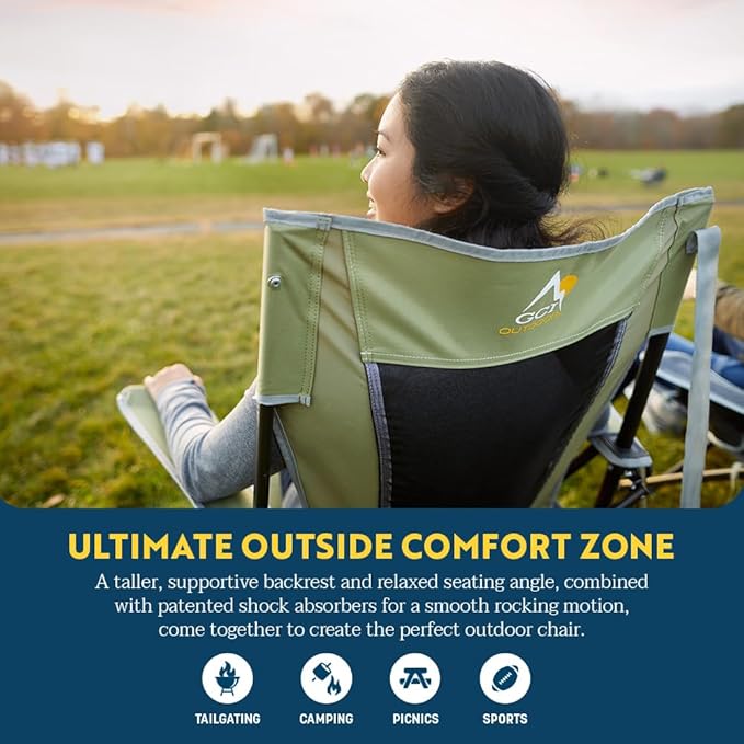 GCI Outdoor Comfort Pro Rocker Collapsible Rocking Chair & Outdoor Camping Chair - Image 4