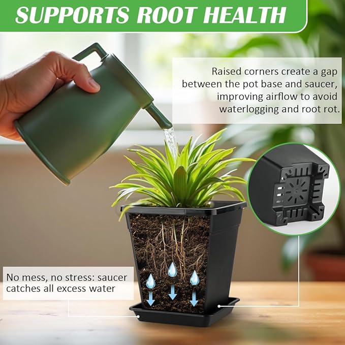 BTPLASTIK 9 Inch Square Planters - Image 3