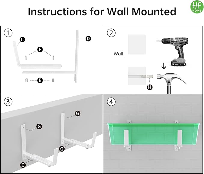 HFHOME Set of 4 Adjustable Window Planter Box Brackets, Planter Shelving - Image 7