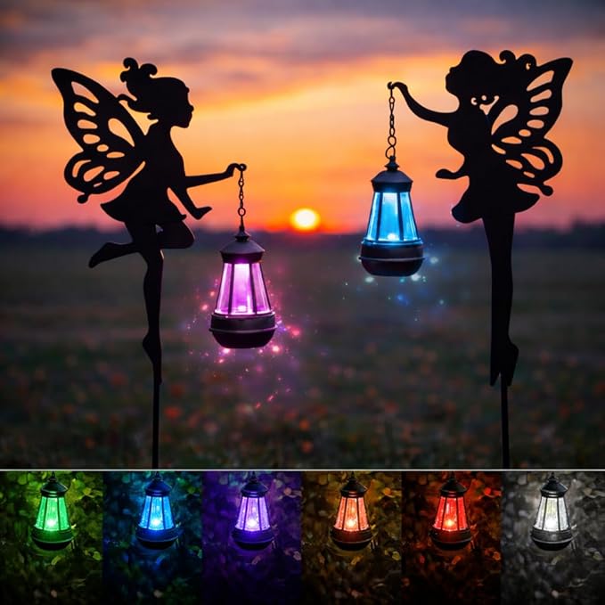 Solar Fairy Garden Lights Outdoor – Spring Decorations Yard Ornaments, by PowerUpwiththeSun
