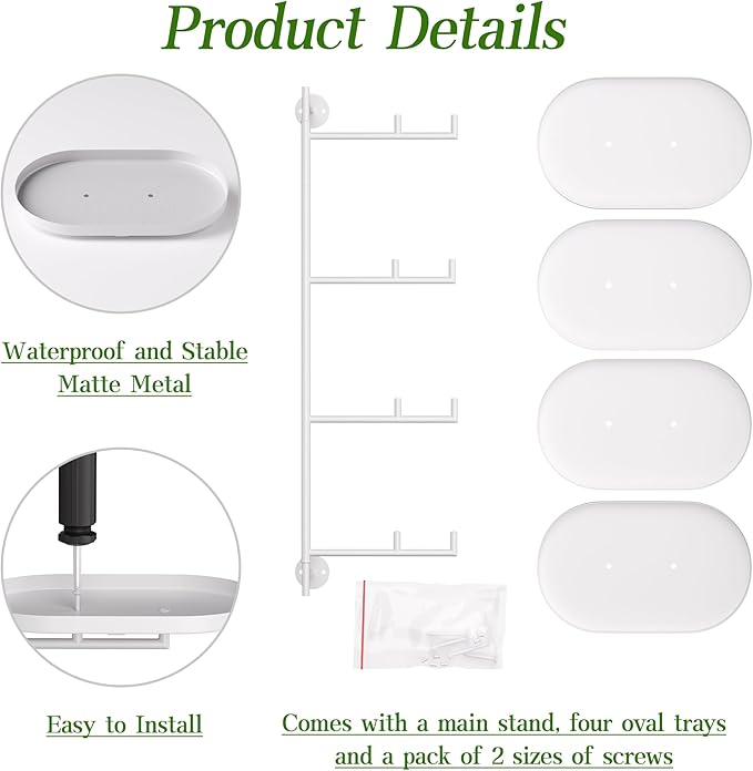 Window Rotating Plant Stand Shelf Indoor White Metal Floating Shelves 4-Tier - Image 5