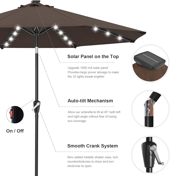 ABCCANOPY 10FT Durable Solar Led Patio Umbrellas - Image 6