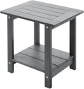Double Adirondack Outdoor Side Table Weather Resistant, Outdoor Rectangular by Meluvici
