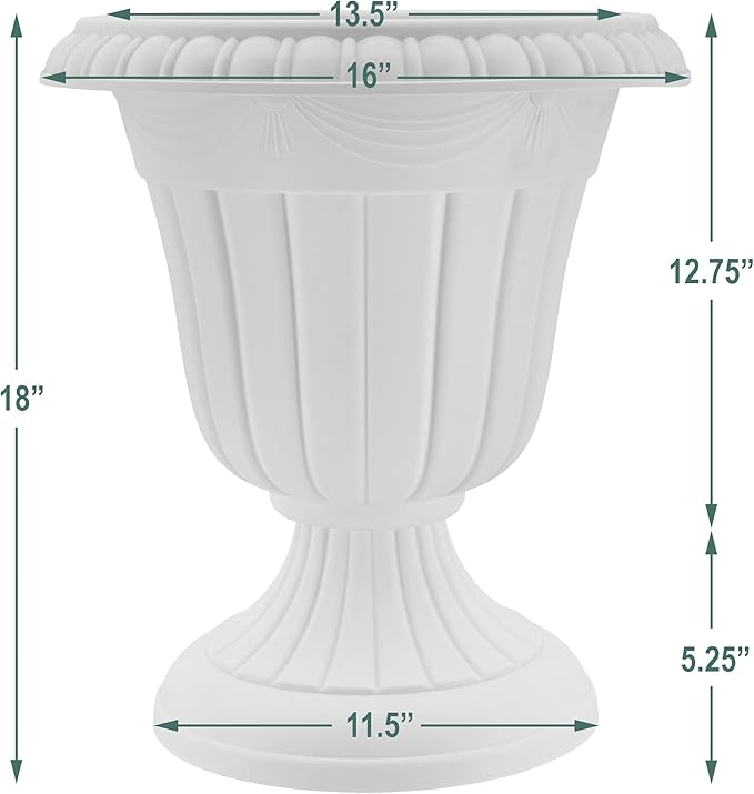 Arcadia Garden Products PL00CW Classic Traditional Plastic Urn Planter - Image 6