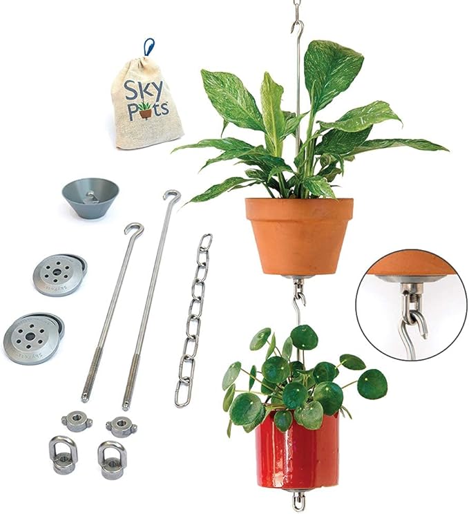 Two Pack, All-New Pot Hanging Kits + Accessories, Indoor/Outdoor, Build by SkyPots